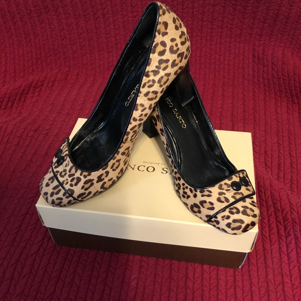 EUC Leopard Heels Franco Sarto Woman’s Sz 8.5